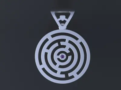 Pendant cercle maze for CNC or 3D print model  3D print model