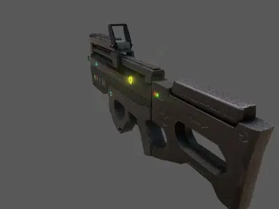 Sci - fi PUBG PBR Gun game ready asset Low-poly 3D model