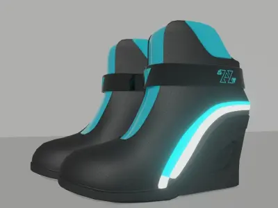 Female Boots Sci-Fi Low-poly 3D model