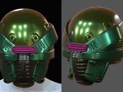 Helmet plastic mask protection  Low-poly 3D model Low-poly 3D model