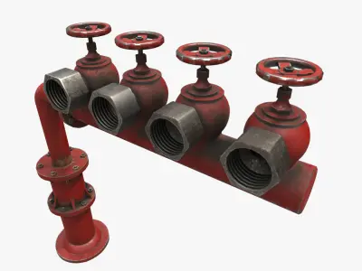 Fire Hydrant Low-poly 3D model