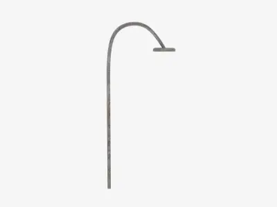 Rust Curve Lamp Pole 2 Low-poly 3D model