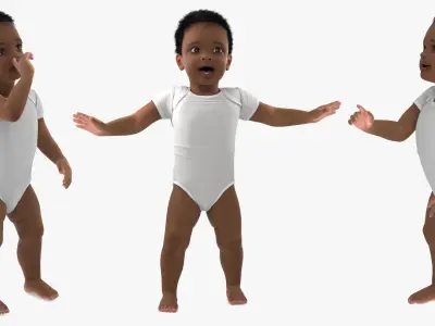  Little Boy Light Skin in Bodysuit Rigged for Cinema 4D 