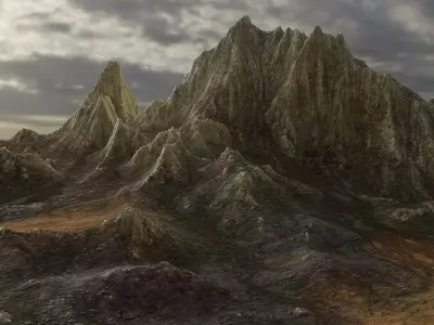  Mountain Landscape  Rocky Low-poly 3D model