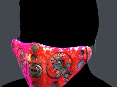 Gas mask helmet 3d model scifi Low-poly Low-poly 3D model