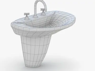 1613 - Sink Low-poly 3D model