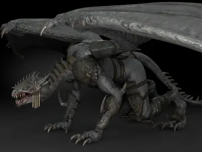 Dragon Warrior Low-poly Low-poly 3D model