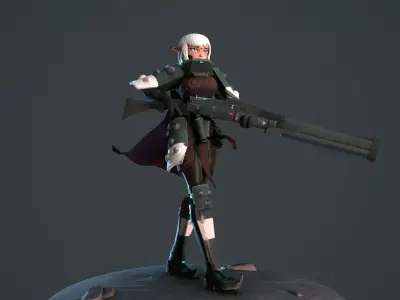 Red Moon Sniper 3D model