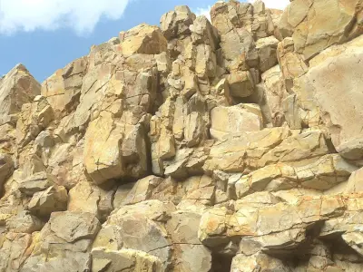 Low poly Yellow Modular Rock 230702 Low-poly 3D model