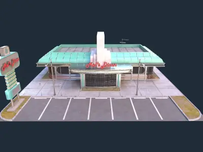 American Diner Low-poly 3D model