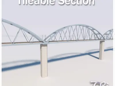 IRON RAILWAY BRIDGE 3D model