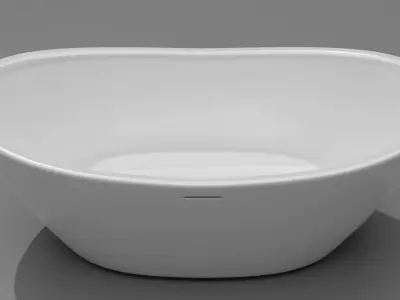 White modern bathtub 3D model  3D model