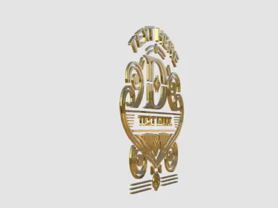 Ornate Vintage Gold Emblem 3D model