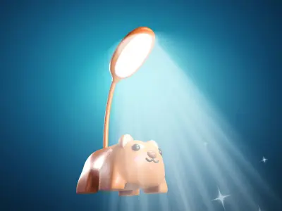 Bear Desk Lamp Cute Low-poly 3D model