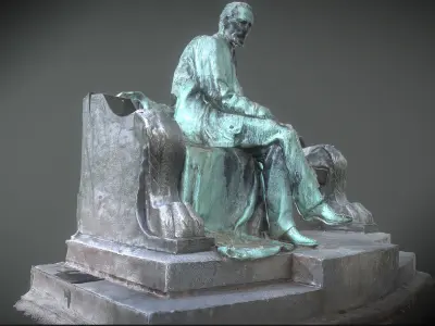 Karolyi Sandor counts statue 3D model