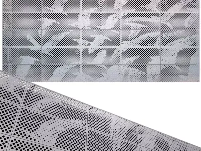 perforated metal panel N14 3D model 3D model