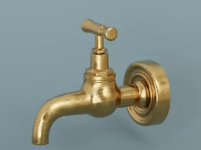 Bronze Tap Low-poly 3D model