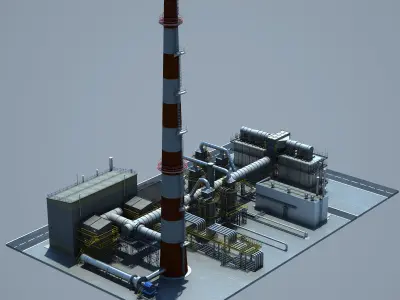 Gas Condensate Refinery Unit 3D model
