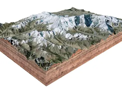 Kongur Tagh Mountain China 3D model