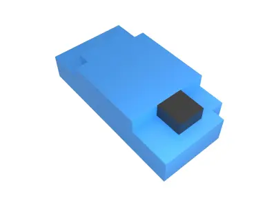 Voxel Mouse v1 003 Low-poly 3D model