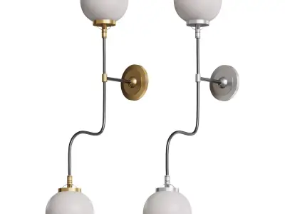  Mid Century Parlor Double Sconce 3D model