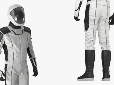Futuristic Space Suit Standing Pose 3D model