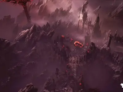 Fantasy Alien Castle Environment Low-poly 3D model