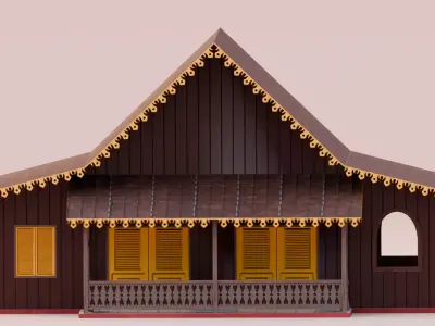Traditional Houses - Rumah Kebaya Low-poly 3D model