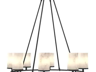 Windham Round Alabaster Chandelier 3D model