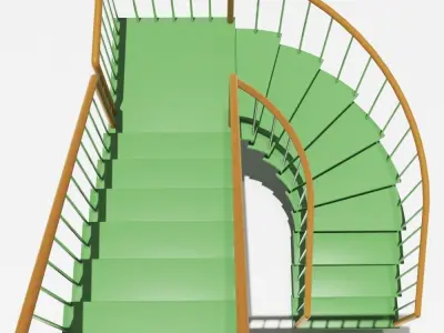 Ladder spiral staircase 3D model