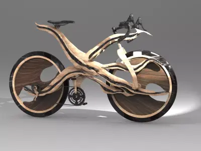 Sci fi Wooden bicycle 3D model
