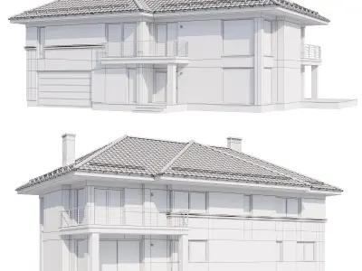 Modern house v80 with Blender file 3D model