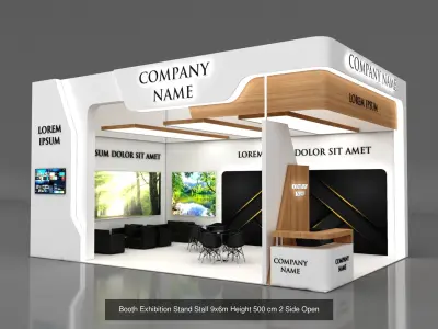3 Exhibition Stand Stall Booth 3D model 3D Model Collection 3D Model Pack