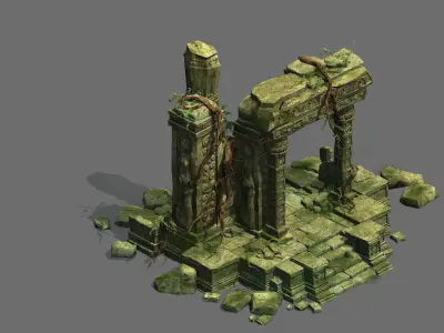 Kashayana Buddha in the ruins of the forest 1 3D model