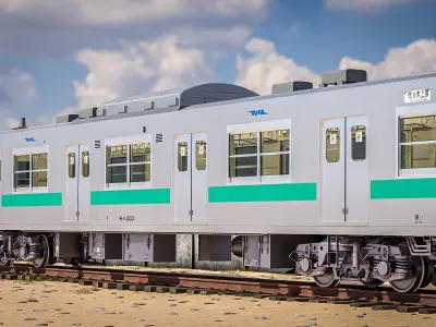 Rigged Japanese Train Joban Line JNR JR 203 3D model