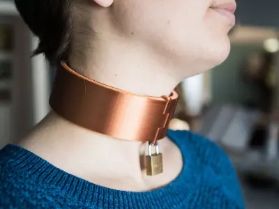 Parametric Chunky Collar with padlock lock Free 3D print model