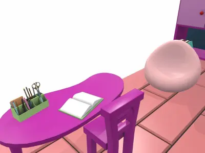 Isometric cartoon children room 08 3D model