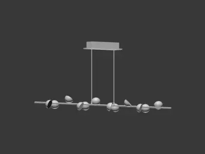 Mantra Adn LED 36w white Linear Pendant Light 3D model