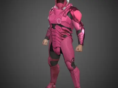Space combat suit Low-poly 3D model