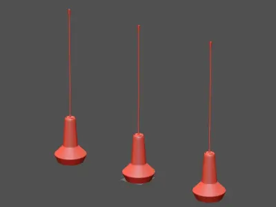 Amis de Jean Ceiling Light Low-poly 3D model