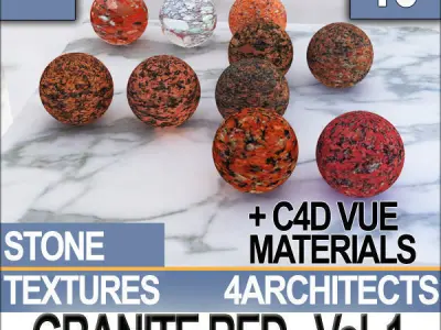 Granite Red Collection JPG and MAT Texture