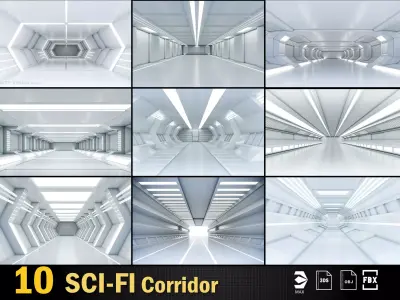 Low Poly Sci-Fi Corridor Pack