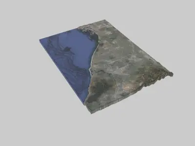 Huntington Beach City Low-poly 3D model