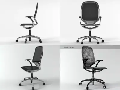 AL3 four different office chairs 3D model
