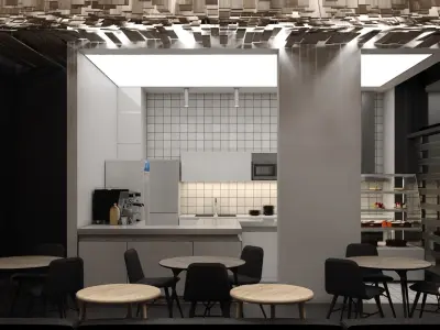 coffee shop interior 3D model