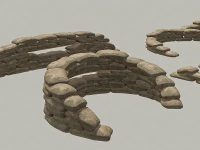 Sandbags Wall Kit  Low-poly 3D model