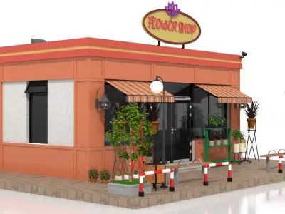 Flower Shop Low-poly 3D model