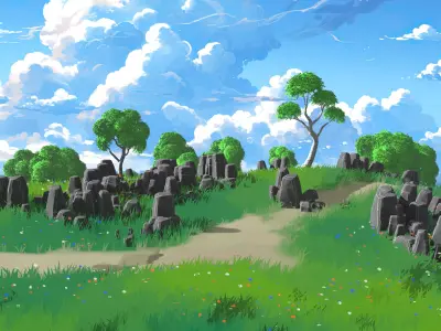 Stylized Anime Environment 3D Model  High-Quality Blender Scene  3D model