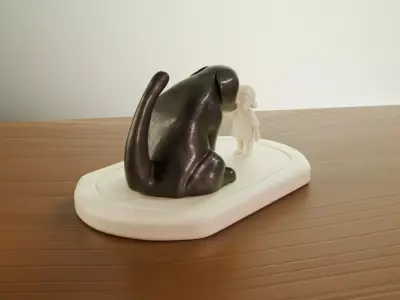 Dog and Child Figurine 3D model