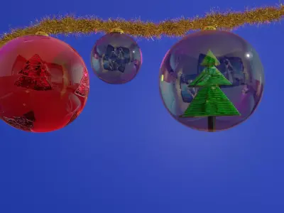 Tree decoration baubles Eevee Free 3D model